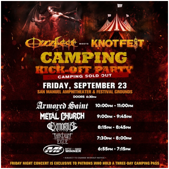 Daily Line-Up Announced For OZZFEST MEETS KNOTFEST - Screamer Magazine